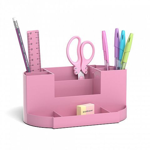 Настольный набор ErichKrause Victoria Pastel 8 предметов розовый пластик оптом