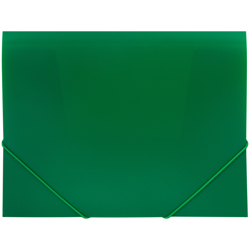 Папка на резинке OfficeSpace А4, 500мкм, пластик, зеленая оптом