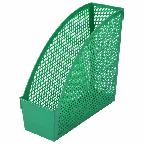 Лоток вертикальный для бумаг STAFF "Profit", 270х100х250 мм, сетчатый, полипропилен, зеленый, 237254 оптом