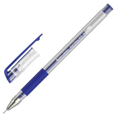 Ручка гелевая с грипом BRAUBERG "EXTRA GT NEEDLE", СИНЯЯ, игольчатый узел 0,5 мм, линия 0,35 мм, 143916 оптом