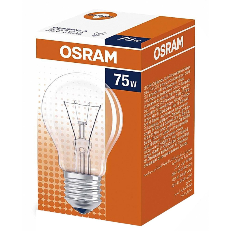 Лампа накаливания OSRAM CLAS A CL 75W 230V E27 оптом