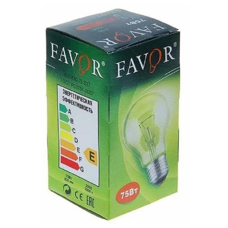 Лампа накаливания Favor Б 230-75 75Вт E27 230В инд. ал. (100) 8101403 оптом