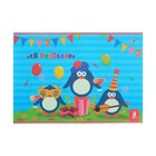 Тетрадь для рисования А4, 8 листов на скрепке «Веселые пингвины», бумажная обложка, блок 80 г/м2, с раскраской оптом