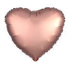 Шар фольгированный 5" «Сердце» с клапаном, матовый, цвет розовое золото оптом