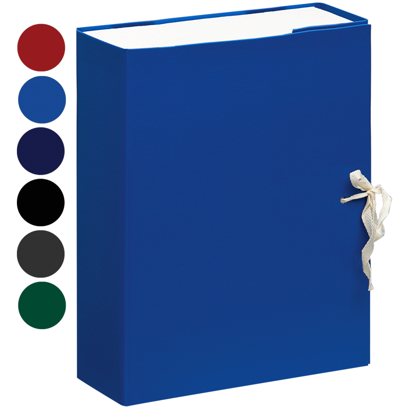 Короб архивный с завязками OfficeSpace разборный, БВ, 80мм, синий, клапан МГК оптом