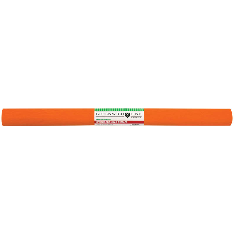 Бумага крепированная Greenwich Line, 50*250см, 32г/м2, оранжевая, в рулоне оптом