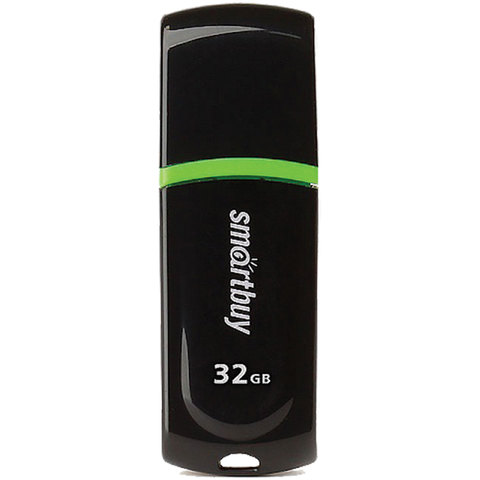 Флеш-диск 32 GB, SMARTBUY Paean, USB 2.0, черный, SB32GBPN-K оптом