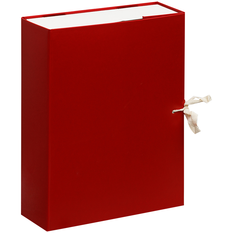 Короб архивный с завязками OfficeSpace разборный, БВ, 80мм, красный, клапан МГК оптом