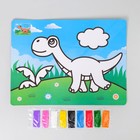 Фреска с цветным основанием «Динозавр» 9 цветов песка по 2 г оптом