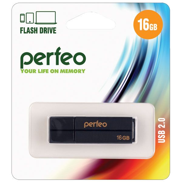 Флэш-память PERFEO C01G2 16 Гб USB 2.0 черный оптом