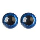 Глаза винтовые с заглушками, «Блёстки» набор 10 шт, размер 1 шт: 3 см, цвет синий оптом