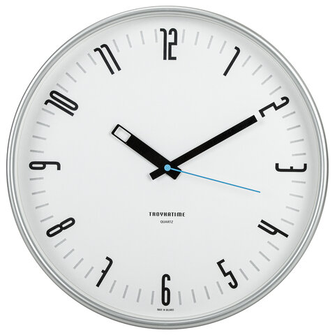 Часы настенные TROYKATIME (TROYKA) 77777710, круг, белые, белая рамка, 30,5х30,5х3,5 см оптом