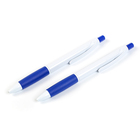 Ручка шариковая, автоматическая, корпус белый с синим резиновым держателем, стержень синий 0.5 мм оптом