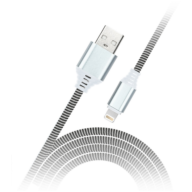 Кабель Smartbuy iK-12NS, USB2.0 (A) - microUSB (B), в оплетке, 2A output, 1м, белый, черный оптом