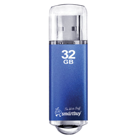Флеш-диск 32 GB, SMARTBUY V-Cut, USB 2.0, металлический корпус, синий, SB32GBVC-B оптом