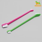 Зубная щётка двухсторонняя, набор 2 шт, розовая/зелёная оптом