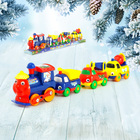 Паровоз «Поезд Дедушки Мороза», работает от батареек, цвета МИКС оптом