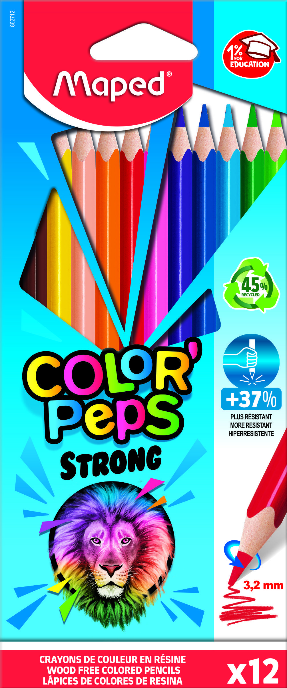   MAPED COLOR'PEPS STRONG  , , 12 , ,      