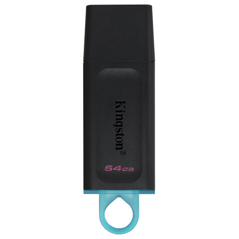 Флеш-диск 64GB KINGSTON DataTraveler Exodia, разъем USB 3.2, черный/бирюзовый, DTX/64GB оптом