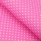 Бумага гофрированная "Белый горошек", цвет розовый оптом
