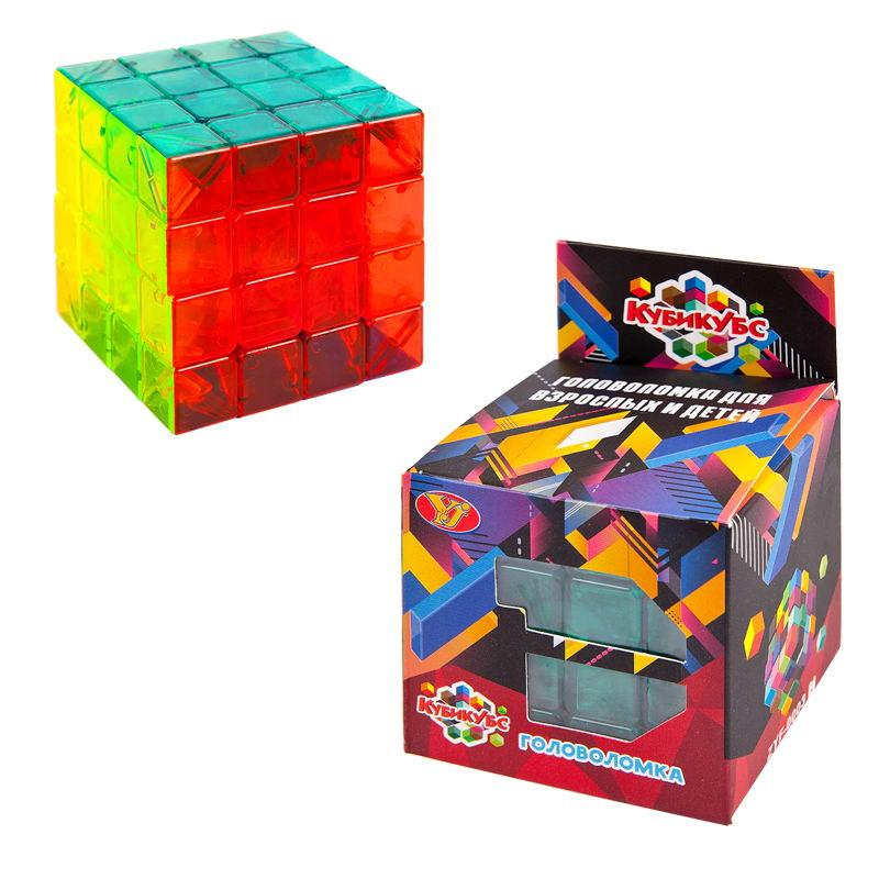 Игра-головоломка Junfa Кубикубс Куб 4х4 прозрачный, в коробке ZY761320 оптом