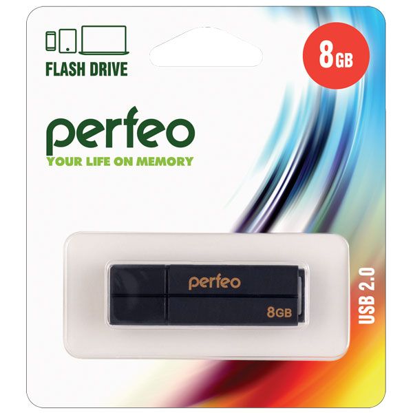 Флэш-память PERFEO C01G2 8 Гб USB 2.0 черный оптом