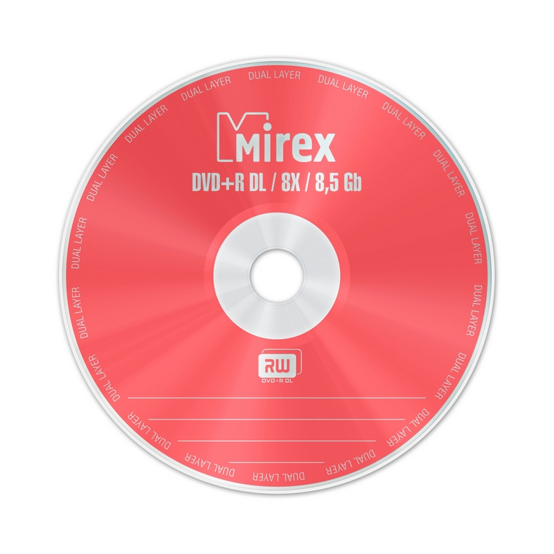 Носители информации DVD+R Dual Layer, 8x, 8.5Gb, Mirex, Slim/1, UL130062A8S оптом