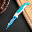 Нож кухонный с антиналипающим покрытием "Русский узор", лезвие 8 см оптом