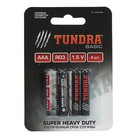 Батарейка солевая TUNDRA Super Heavy Duty, AAA, R03, блистер, 4 шт оптом