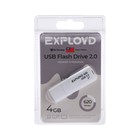 Флешка Exployd 620, 4 Гб, USB2.0, чт до 15 Мб/с, зап до 8 Мб/с, белая оптом