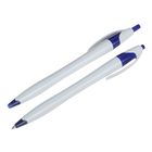 Ручка шариковая автоматическая, 0.5 мм, стержень синий, белый корпус оптом