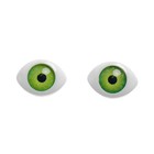 Глаза, набор 22 шт., размер радужки 9 мм, цвет зелёный оптом