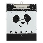 Папка-планшет А5 с металлическим зажимом Panda, ламинированный картон, матовая ламинация оптом