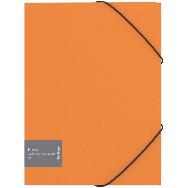 Папка на резинке Berlingo "Fuze" А4, 600мкм, оранжевая оптом