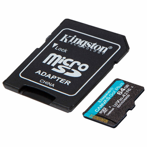   microSDXC 64GB KINGSTON Canvas Go Plus UHS-I U3, 170 / (class 10), SDCG3/64GB 