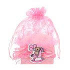 Бонбоньерка «Мишка с шарами на лошадке», цвет розовый оптом