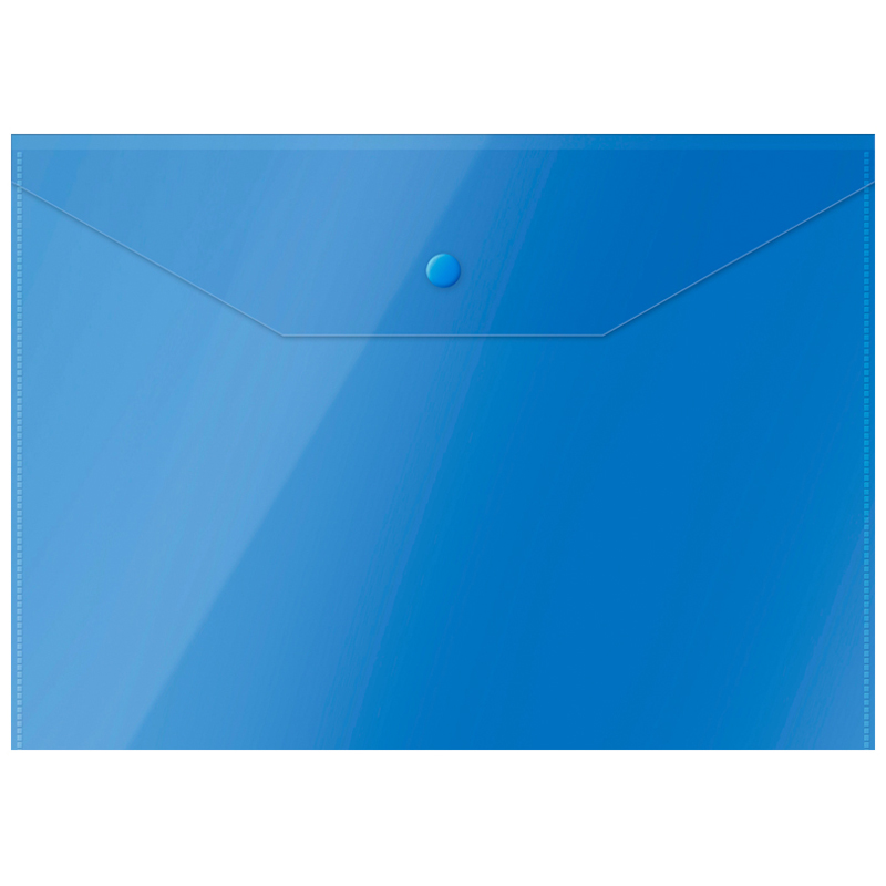 Папка-конверт на кнопке OfficeSpace А5 (190*240мм), 120мкм, полупрозрачная, синяя оптом