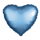 Шар фольгированный 5" «Сердце» с клапаном, матовый, цвет синий оптом
