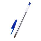 Ручка шариковая 0,7 мм, синяя, корпус прозрачный, колпачок синий оптом