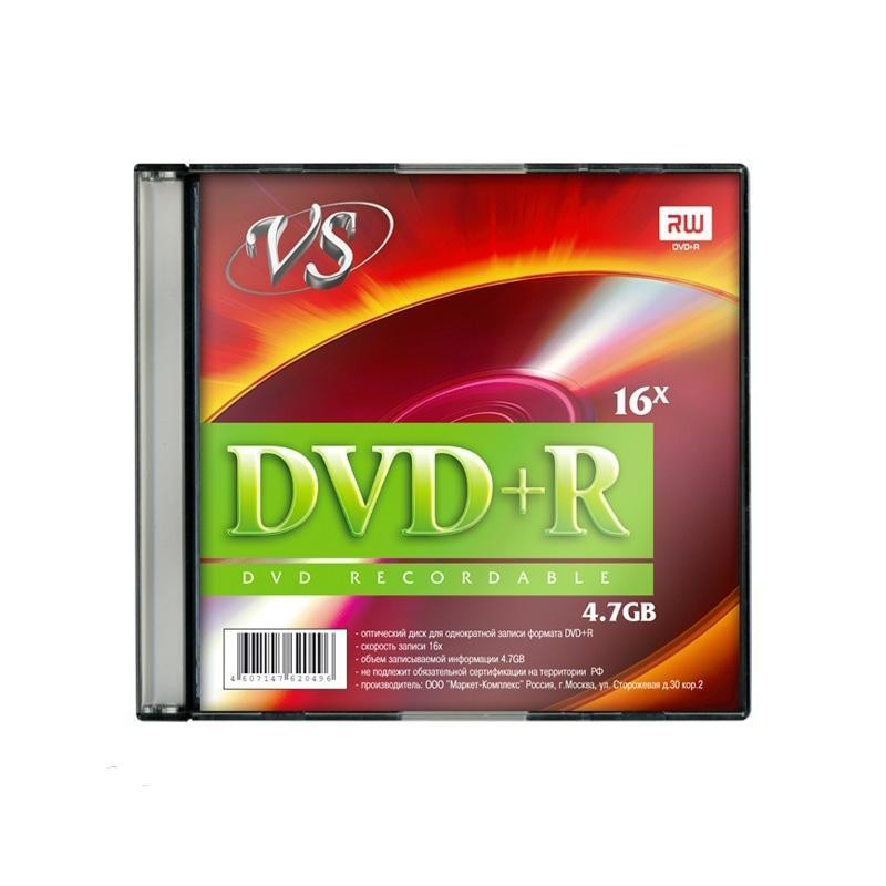 Носители информации DVD+R, 16x, VS, Slim/5, VSDVDPRSL501 оптом