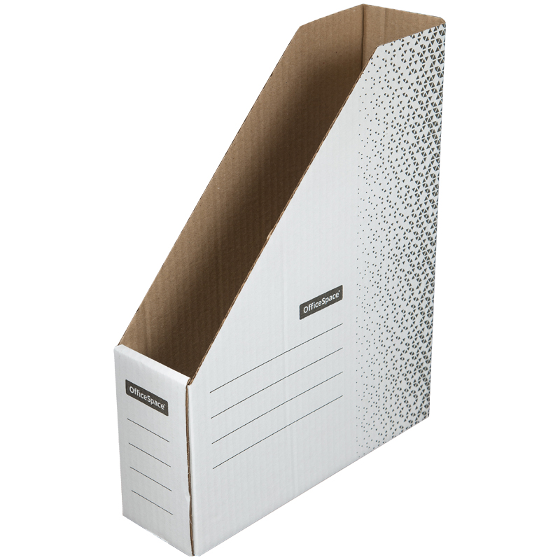 Накопитель-лоток архивный из микрогофрокартона OfficeSpace "Standard" плотный, 75мм, белый, 700л. оптом