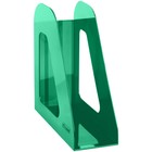 Лоток для бумаг вертикальный СТАММ "Фаворит", тонированный зеленый, ширина 90мм оптом