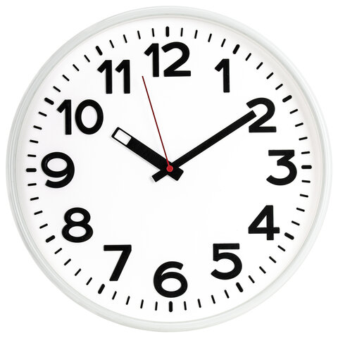 Часы настенные TROYKATIME (TROYKA) 78771783, круг, белые, белая рамка, 30,5х30,5х3,5 см оптом