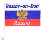Флаг России, Ростов-на-Дону, шток для машины (45 см), полиэстер, микс оптом