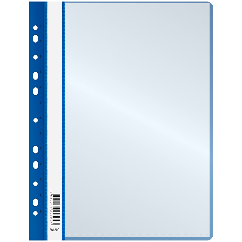 Папка-скоросшиватель с 10 вкладышами OfficeSpace с перфорацией, А4, 160мкм, пластик, синяя оптом
