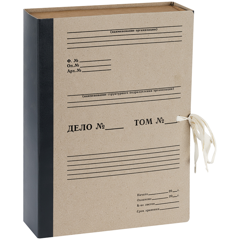 Короб архивный с завязками OfficeSpace, 80мм, переплетный картон, до 700л. оптом