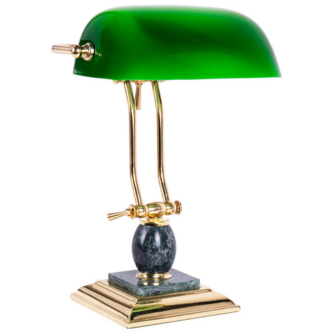 Светильник настольный из мрамора GALANT, основание - зеленый мрамор с золотистой отделкой, 231488 оптом