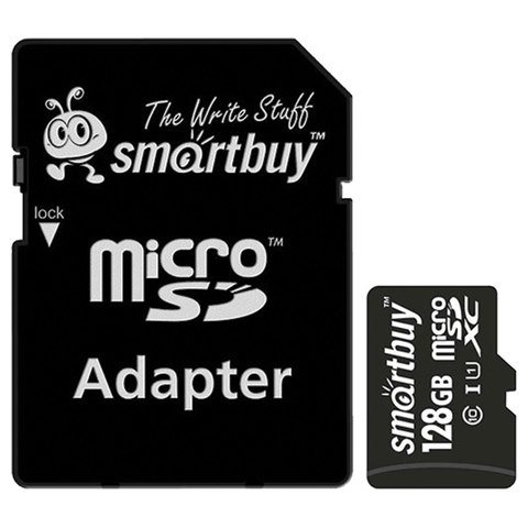   micro SDXC, 128 GB, SMARTBUY, UHS-1 U1, 80 /. (class 10),  , SB128GBSDCL1001 