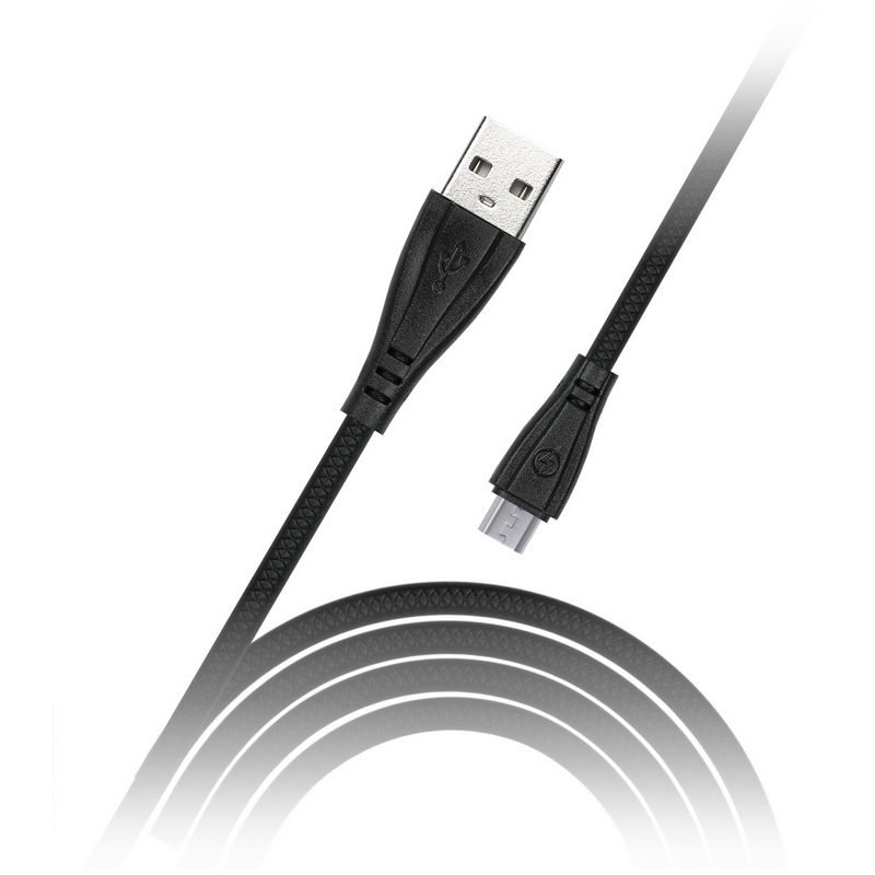 Кабель Smartbuy iK-12RG, USB2.0 (A) - microUSB (B), резиновая оплетка, 2A output, 1м, черный оптом