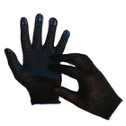 Перчатки, х/б, вязка 10 класс, 3 нити, размер 9, с ПВХ, чёрные оптом